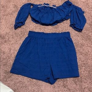 SHEIN Vibrant Blue Textured Fabric